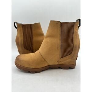 Sorel Joan of Arctic Wedge II Chelsea Wedge Platform Bootie Boot Camel brown 8.5